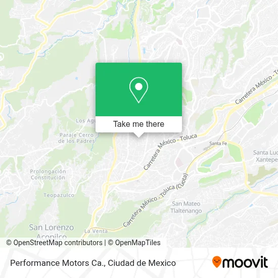 Performance Motors Ca. map