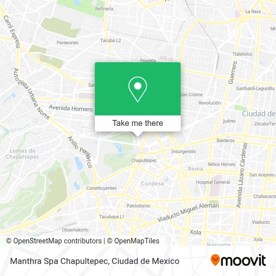 Manthra Spa Chapultepec map