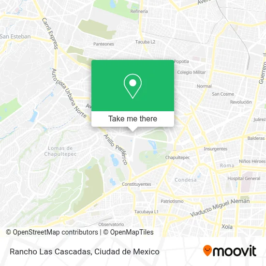 Rancho Las Cascadas map