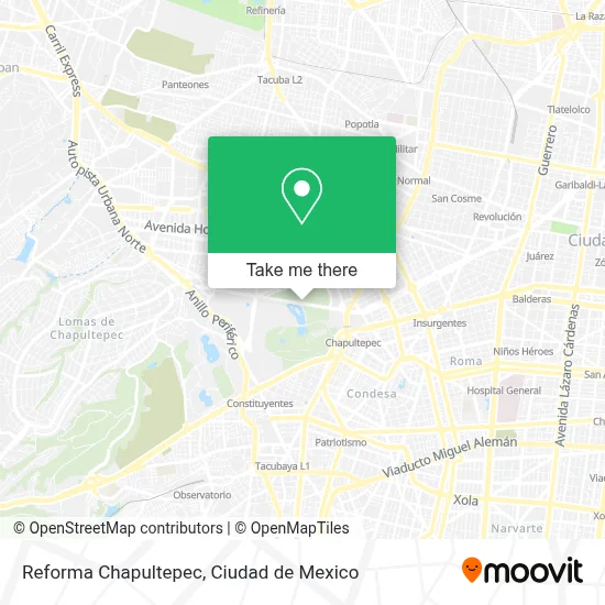Reforma Chapultepec map