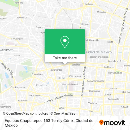 Equipos Chapultepec 153 Torrey Cdmx map