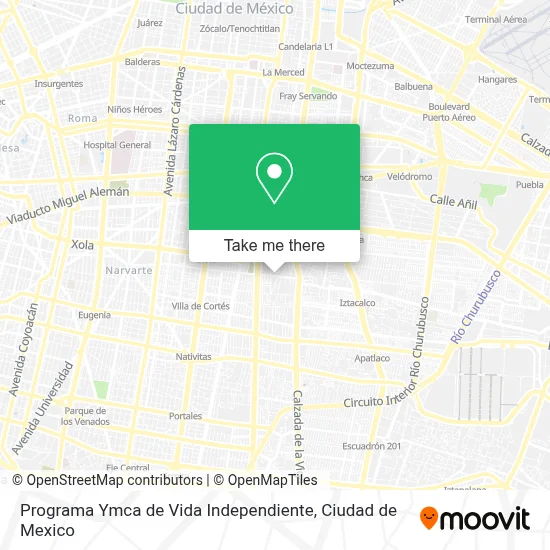 Programa Ymca de Vida Independiente map