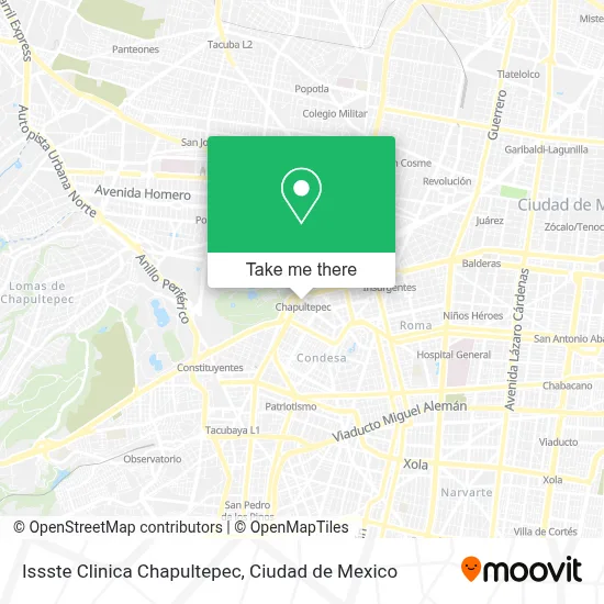 Issste Clinica Chapultepec map