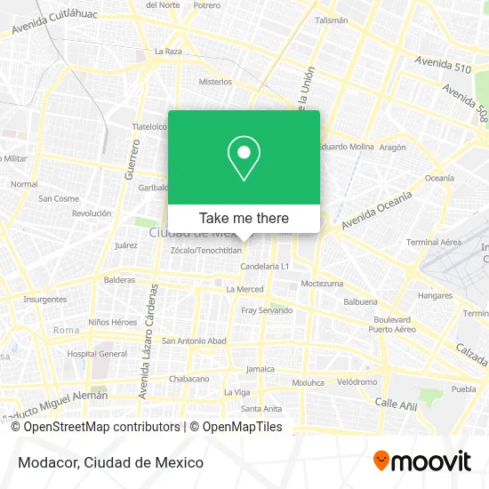 Modacor map