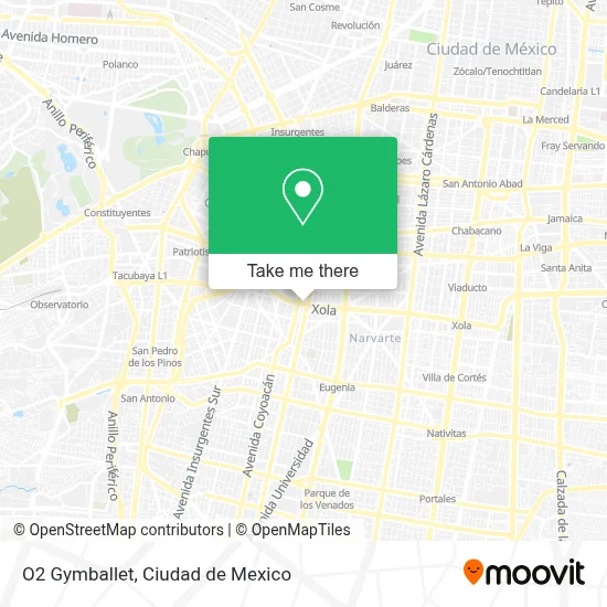 O2 Gymballet map