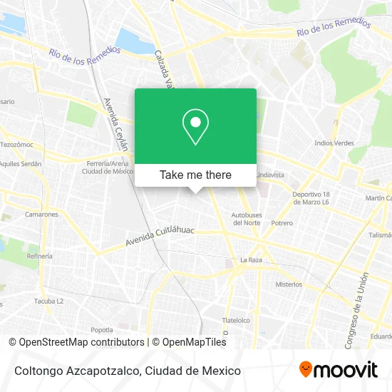 Coltongo Azcapotzalco map