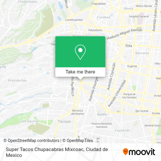 Super Tacos Chupacabras Mixcoac map