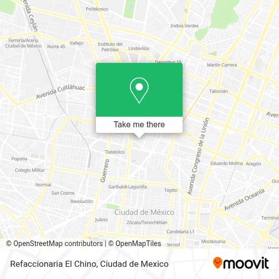 Refaccionaria El Chino map