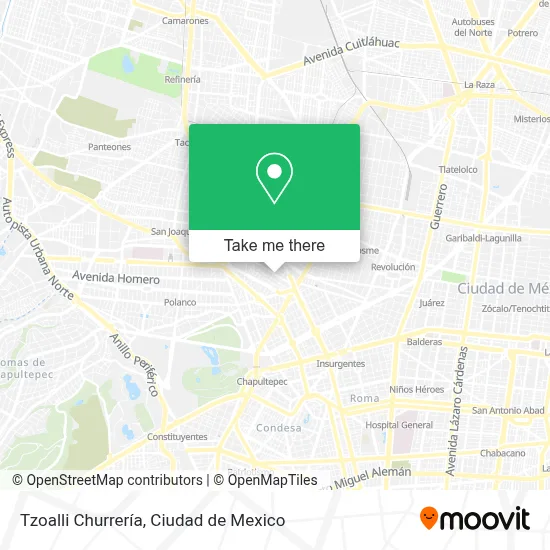 Tzoalli Churrería map