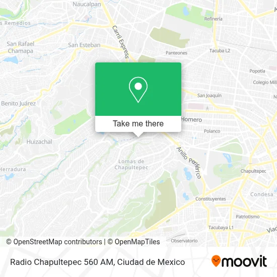 Radio Chapultepec 560 AM map