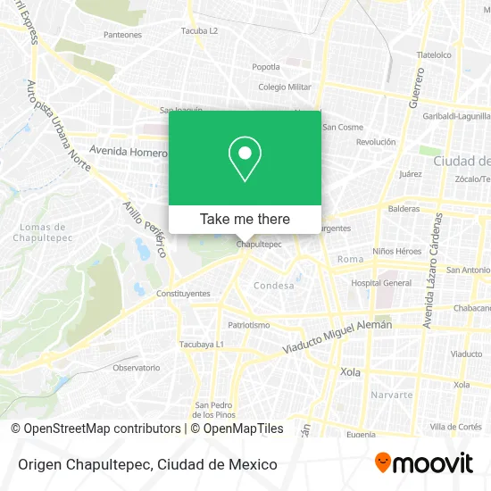 Origen Chapultepec map
