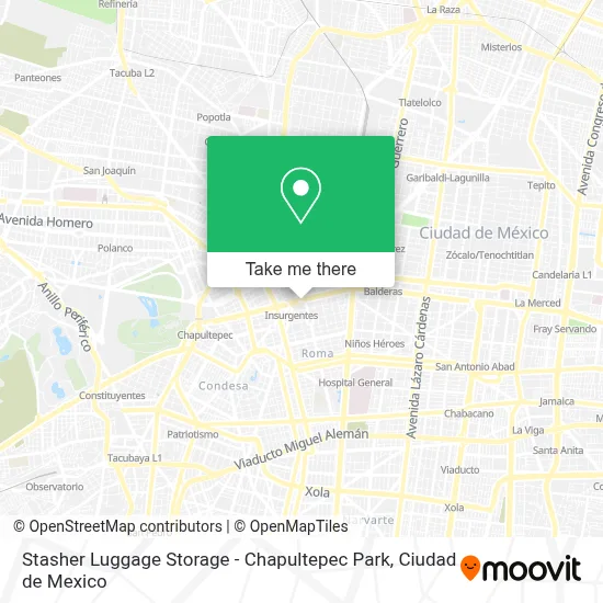 Stasher Luggage Storage - Chapultepec Park map
