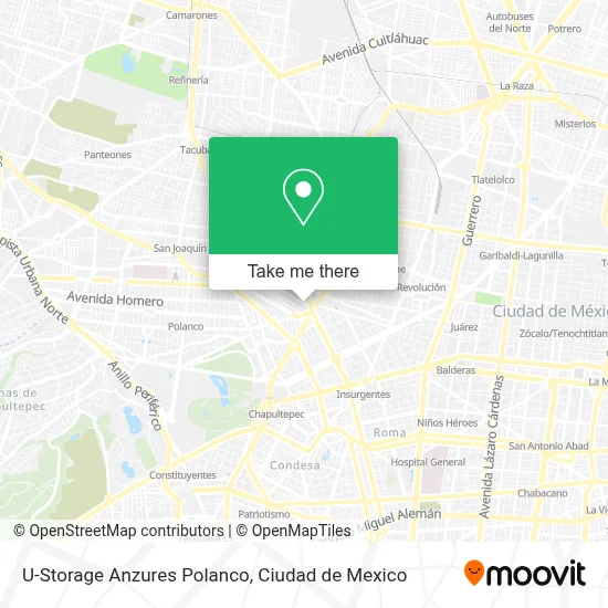 U-Storage Anzures Polanco map