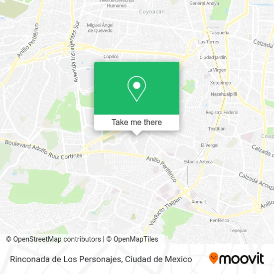 Rinconada de Los Personajes map