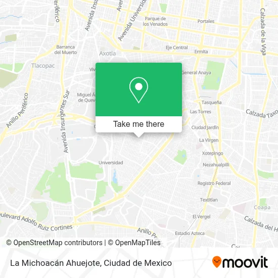 La Michoacán Ahuejote map