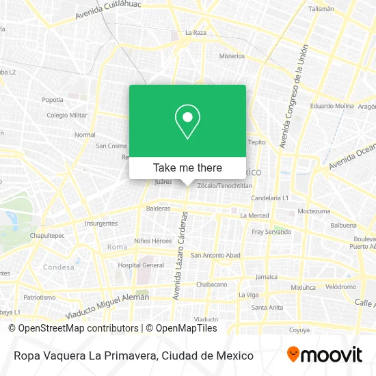 Ropa Vaquera La Primavera map