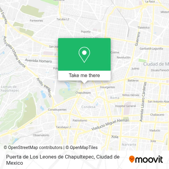 Puerta de Los Leones de Chapultepec map