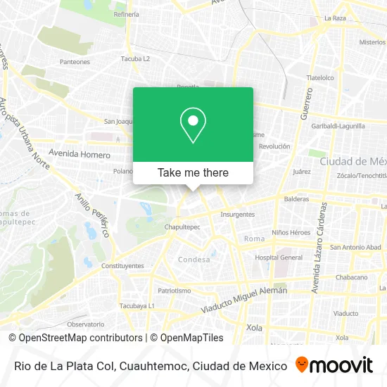 Rio de La Plata Col, Cuauhtemoc map