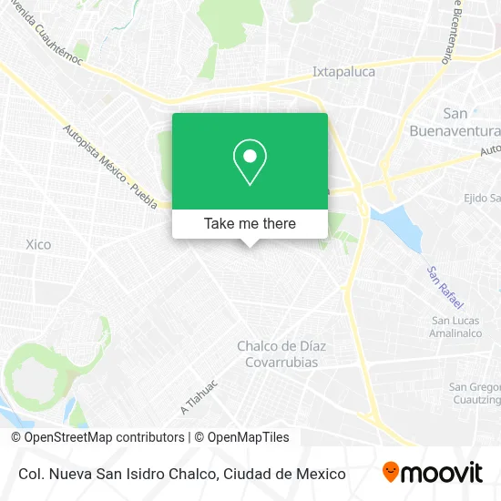 Col. Nueva San Isidro Chalco map