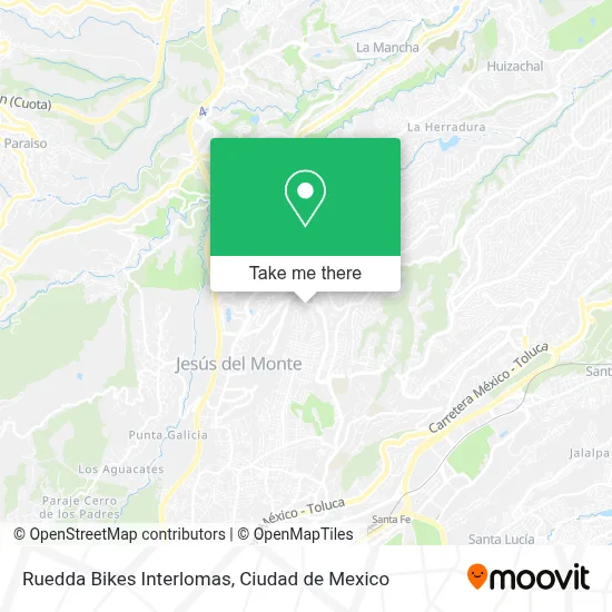 Ruedda Bikes Interlomas map