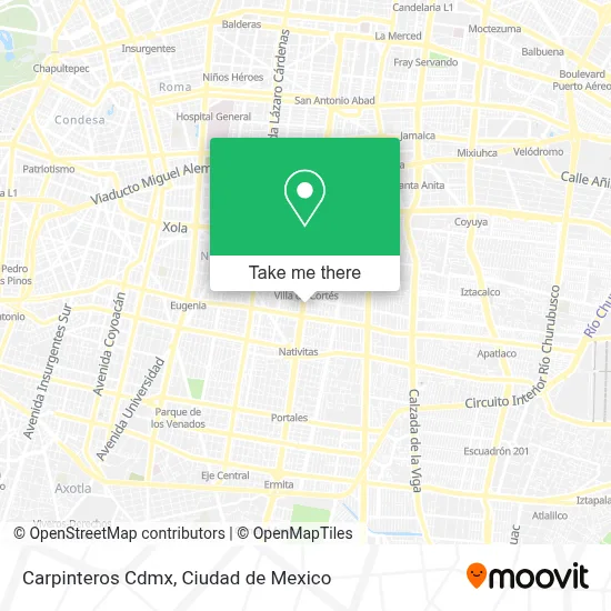 Carpinteros Cdmx map