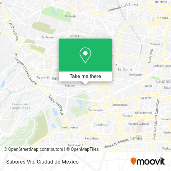 Sabores Vip map