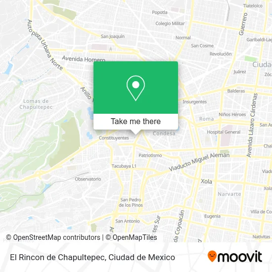 El Rincon de Chapultepec map