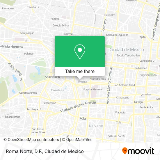 Roma Norte, D.F. map