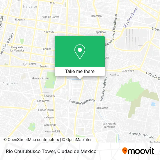 Rio Churubusco Tower map