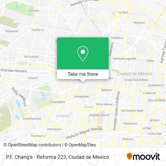 P.F. Chang's - Reforma 222 map