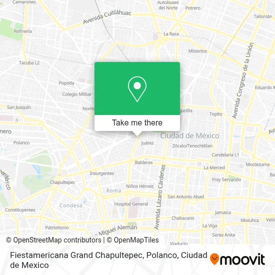 Fiestamericana Grand Chapultepec, Polanco map