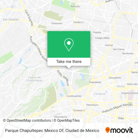 Parque Chapultepec Mexico Df map