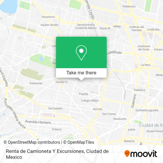 Renta de Camioneta Y Excursiones map