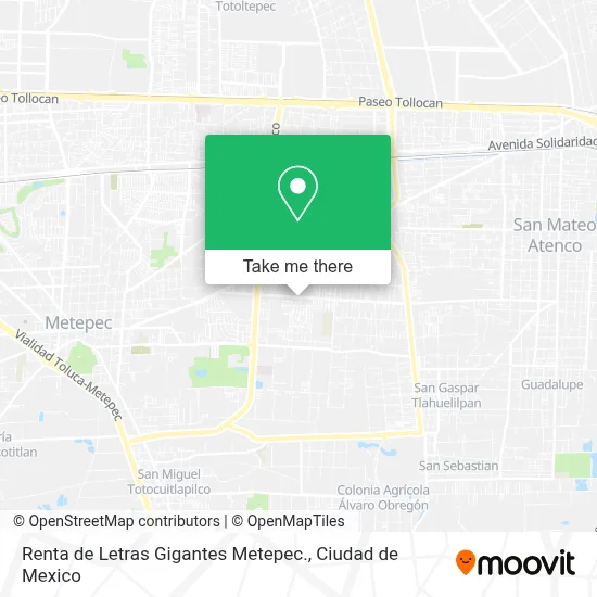 Renta de Letras Gigantes Metepec. map