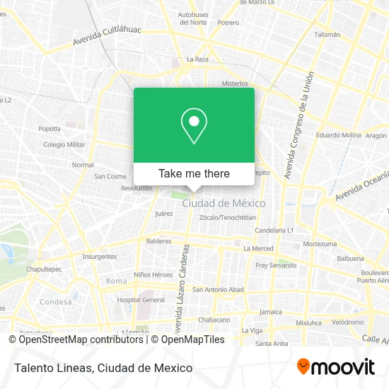 Talento Lineas map