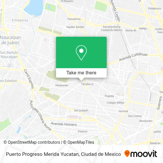 Puerto Progreso Merida Yucatan map