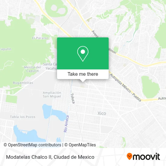 Modatelas Chalco II map