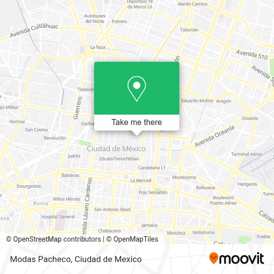 Modas Pacheco map