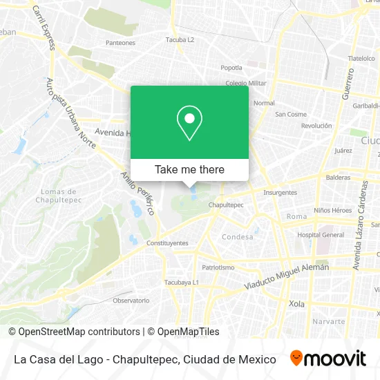 La Casa del Lago - Chapultepec map
