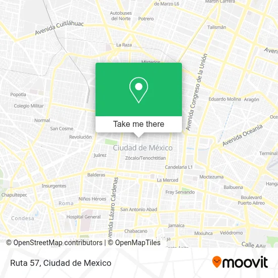Ruta 57 map