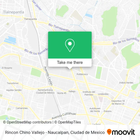 Rincon Chino Vallejo - Naucalpan map