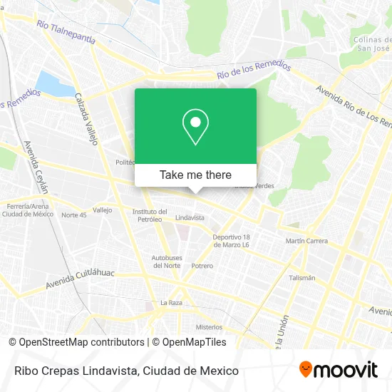 Ribo Crepas Lindavista map