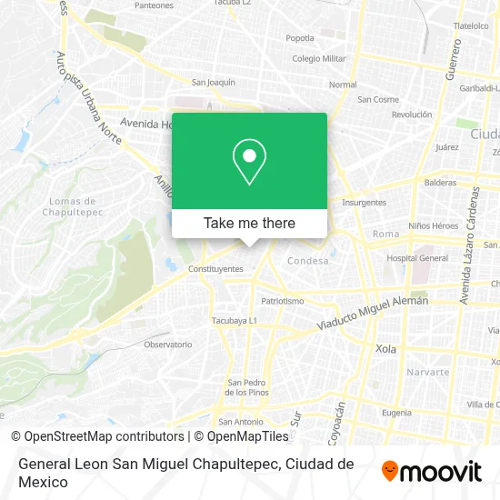 General Leon San Miguel Chapultepec map