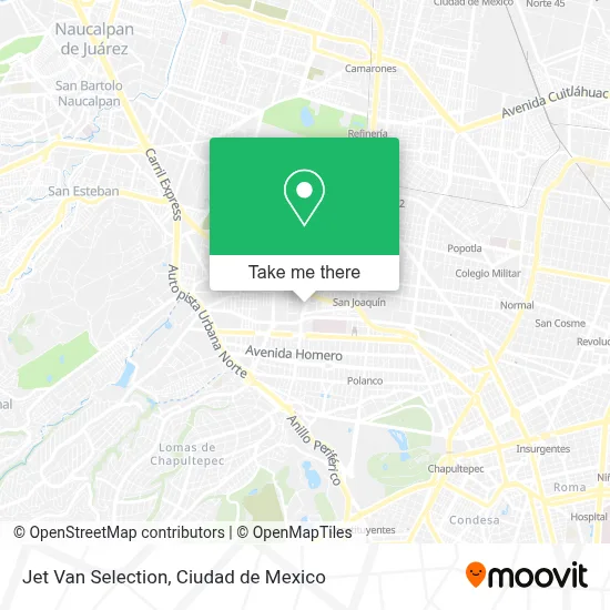 Jet Van Selection map
