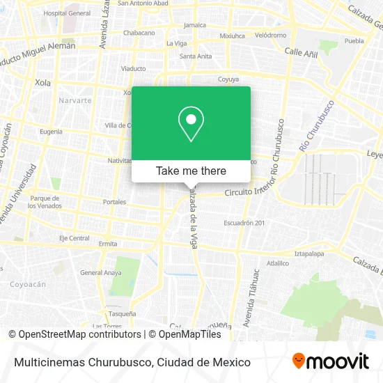 Multicinemas Churubusco map