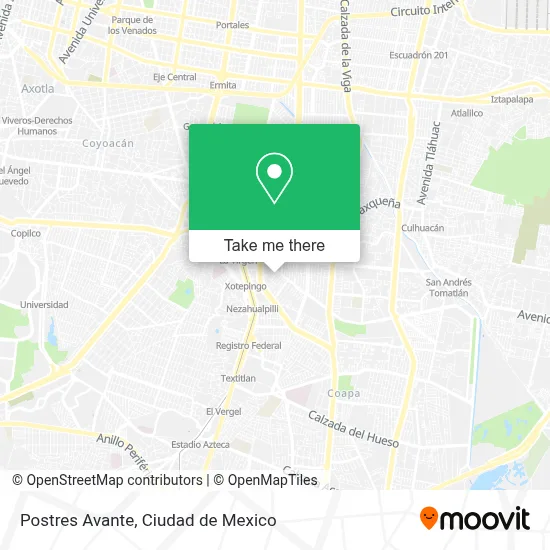 Postres Avante map