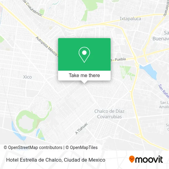 Hotel Estrella de Chalco map