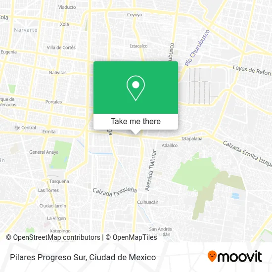 Pilares Progreso Sur map