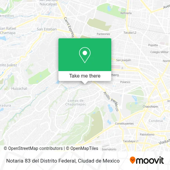 Notaria 83 del Distrito Federal map