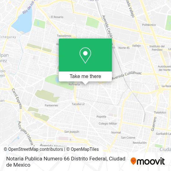 Notaria Publica Numero 66 Distrito Federal map